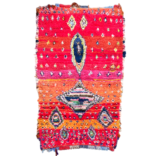 Rood Marokkaans Vintage vloerkleed