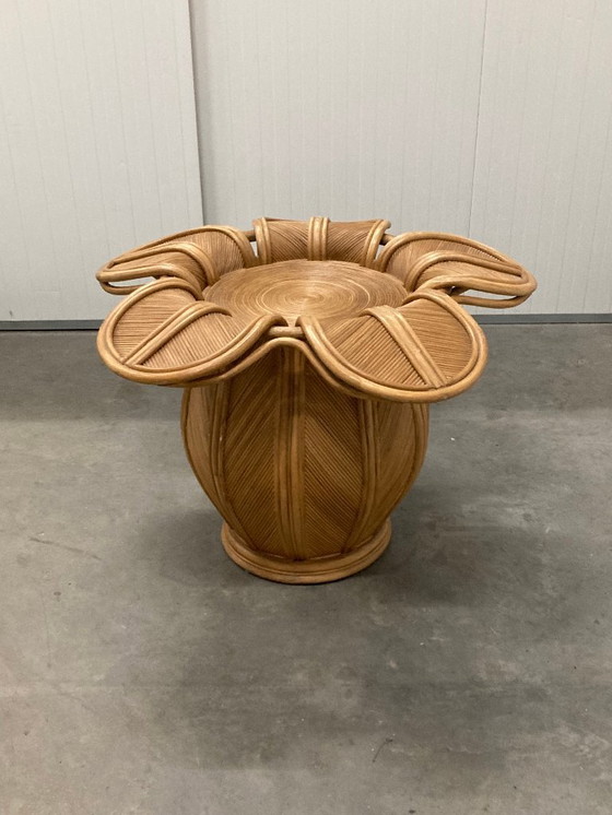 Image 1 of Flower rattan table 'Vivai del Sud', 1980s 