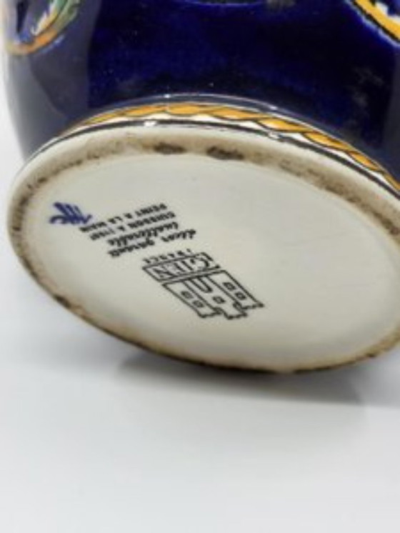 Image 1 of Lampe Manufacture de Gien Dekor Renaissance Frankreich Vintage