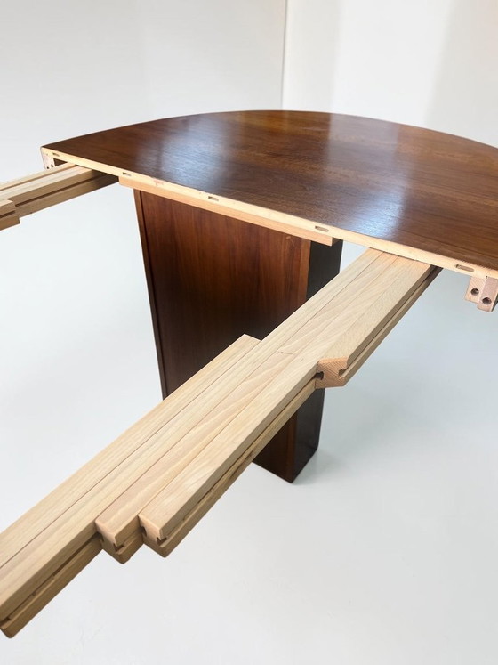 Image 1 of Mid Century Esstisch Nussbaum ausziehbar 140–260 cm | Vintage Design Tisch massiv Holz Alma Deutschland