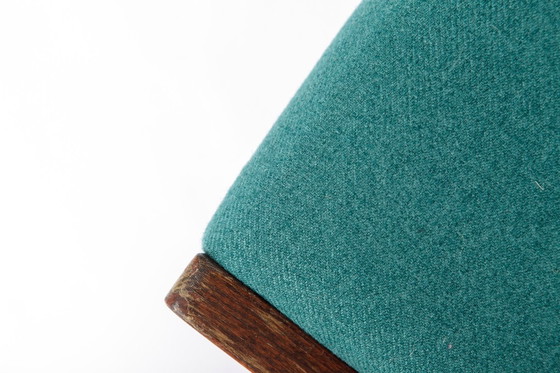 Image 1 of Set of 4 Casala Dining Chairs, Germany 1960s, Mid Century Beechwood Chairs with Turquoise Upholstery, Vintage Scandinavian Style