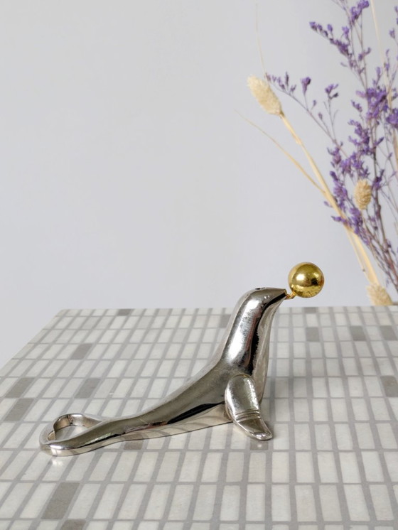 Image 1 of Apribottiglie e accendino Sea Lion, acciaio inossidabile e ottone, Germania Ovest 1960