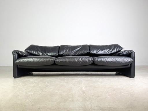 Cassina Maralunga Dreisitzer Sofa Couch Vico Magistretti Leder