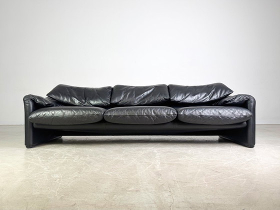 Image 1 of Cassina Maralunga Dreisitzer Sofa Couch Vico Magistretti Leder