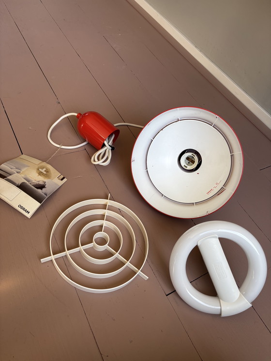 Image 1 of Vintage Osram hanglamp rood 