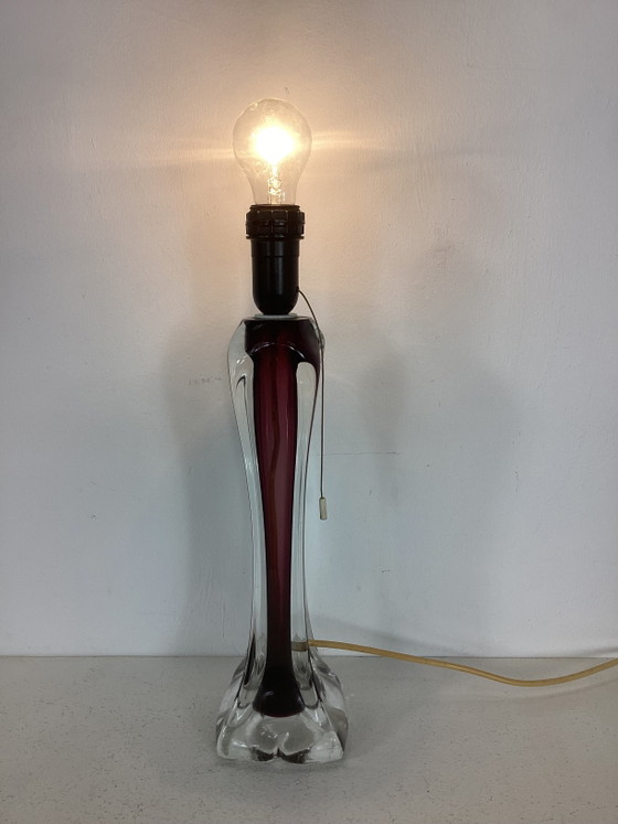 Image 1 of Vintage Sixties Flygsfors large glass lamp Swedish Paul Kedelv