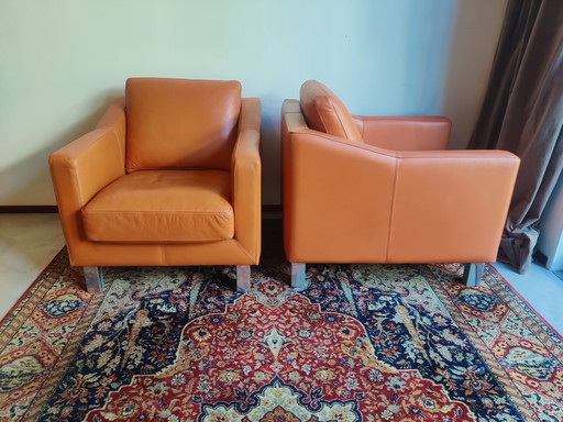 2X Leolux Antonia Armchairs