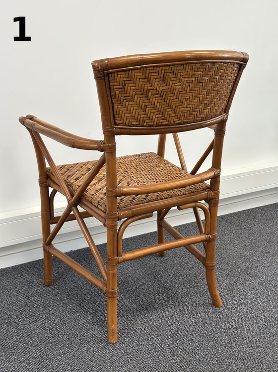 Poltrona in rattan e bambù anni '70 – Sedia da pranzo vintage in canna intrecciata – Sedie da pranzo (photo 5 of 14)