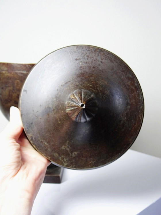 Image 1 of Casseruola con coperchio in stile Impero, in metallo patinato effetto bronzo, India, anni '60-'80