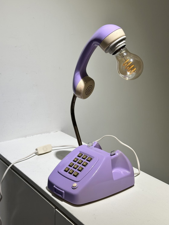Image 1 of Vintage Telephone Lamp Lilac