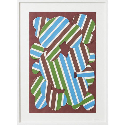 Vintage painting "Pelouse perturbe" by Guy de Rougemont, 1971