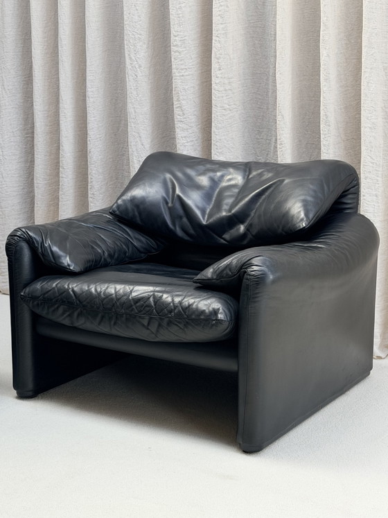 Set divano Maralunga primi anni '70, Vico Magistretti, Cassina, Italia – Zona salotto, Pelle (photo 12 of 13)