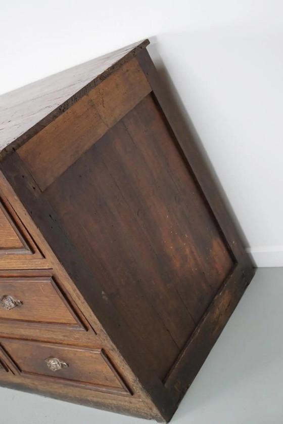 Image 1 of Armoire d'apothicaire/classeur ancienne en chêne et bois fruitier français, début du XXe siècle