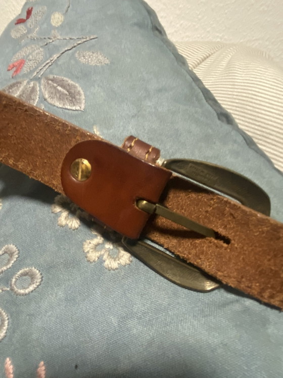 Image 1 of Ceinture tressée Persico, 110 cm, cuir marron, vintage