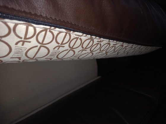 Image 1 of LINGE ROSET MODULARES SOFA-SET MIT SESSEL UND FUSSHOLE, DUNKELBRAUNES LEDER