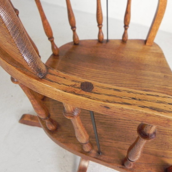 Image 1 of Silla de oficina de roble con sistema de muelles y altura regulable, década de 1930.