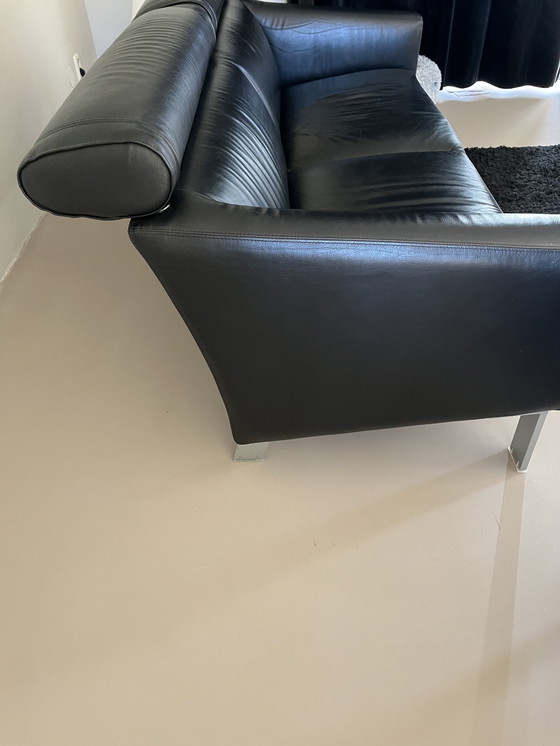 Image 1 of Leolux Patachou Sofa und 2 Sessel in schwarzem Leder