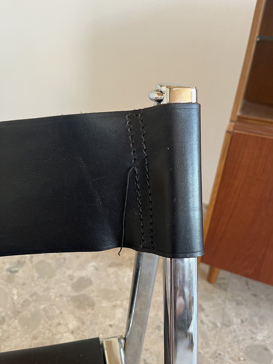 Image 1 of 2 originele "Arrben Tamara jaren 70" klapstoelen van chroomleer, gemaakt in Italië!