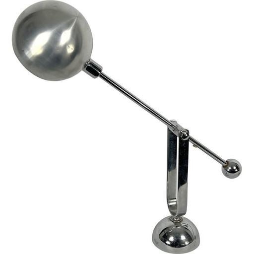 Vintage table lamp in chrome and aluminum, Italy 1970