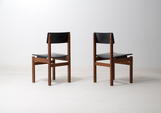 Mid-Century Set van 'Abstracta' stoelen van Jos De Mey – Eetkamerstoelen, Leather (photo 11 of 15)