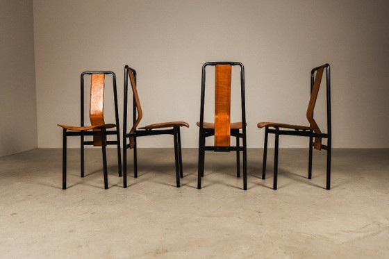Image 1 of Juego de seis sillas de comedor 'Irma' diseñadas por Achille Castiglioni para Zanotta, Italia, 1979.