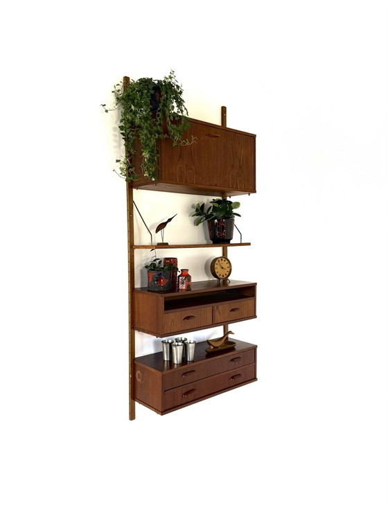 Image 1 of Vintage Danish modular teak wall system '60