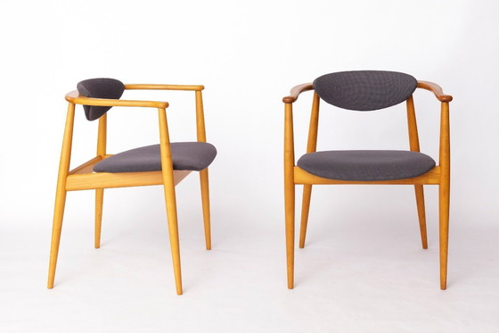 Image 1 of Pair of Mid-Century Armchairs, 1960s–70s German Vintage, Beech Wood & Original Upholstery