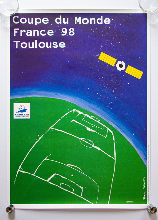 Original Vintage Poster World Cup 98 France Toulouse / 70 x 50 cm / With Original Packaging