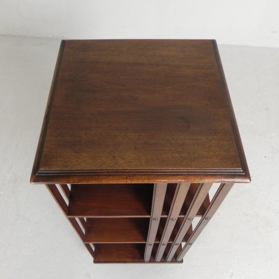 Image 1 of Mahogany book carousel G. Borgeaud Paris, 1930s