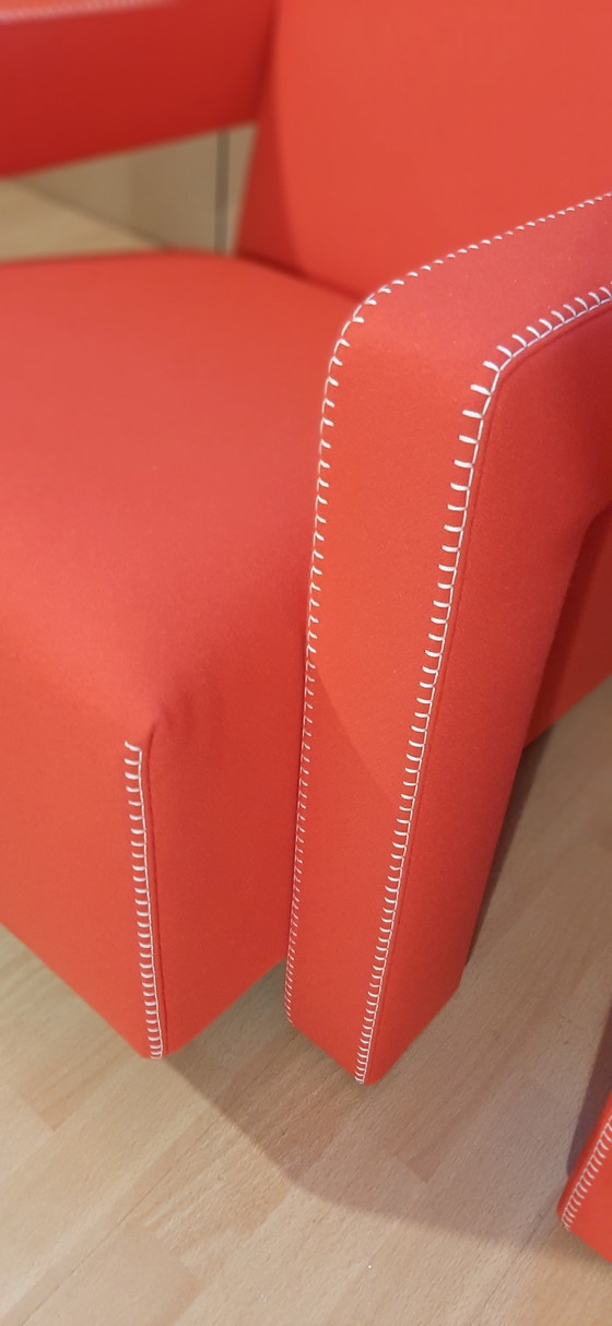 Image 1 of Cassina 2 Poltrona 637 Utrecht Nuova Mai Usata Lampo Rosso Lana 13L