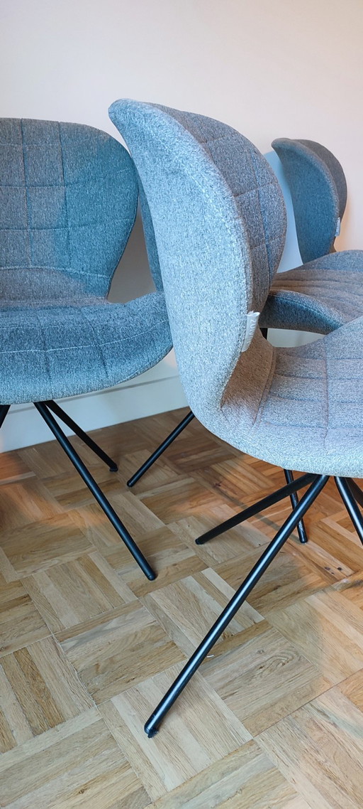 4 pièces - Chaises OMG by ZUIVER - gris