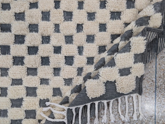 Image 1 of Berber Rug - 261 cm x 153 cm - white and gray Wool