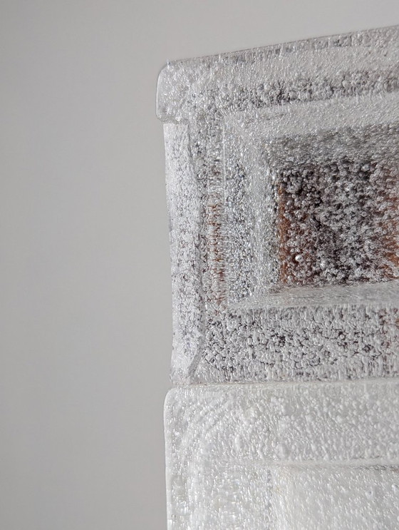 Image 1 of Albano Poli for Poliarte Murano Glass Cube Lamp Amber & Ice 1960s