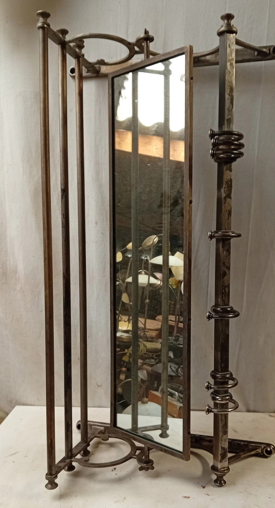 Image 1 of Industrial Coat Rack with Mirror