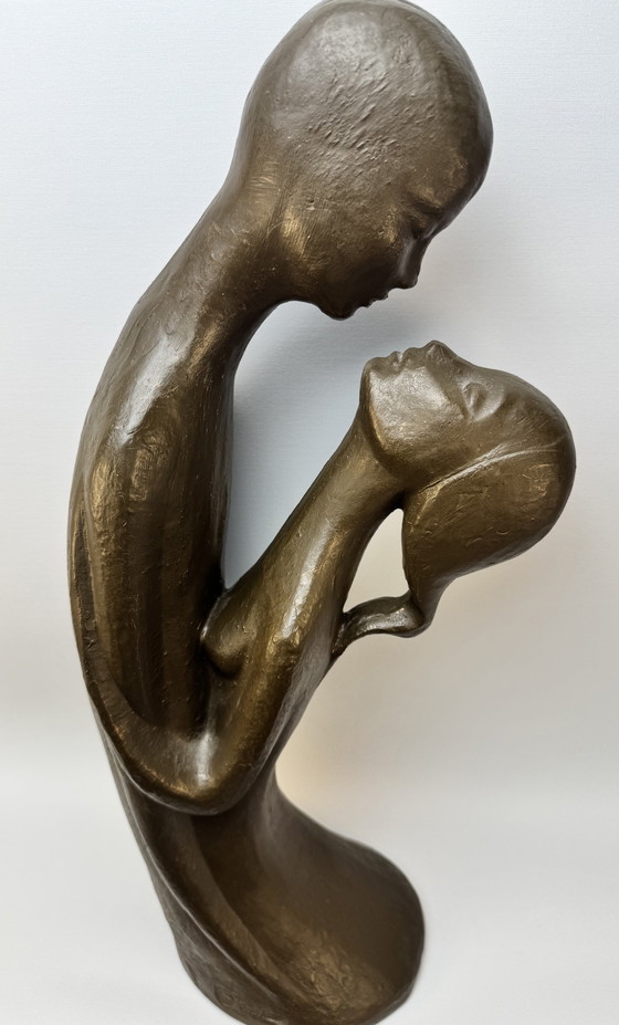 Image 1 of Scultura originale di Geert Kunen "Koppel" - firmata e contrassegnata - 53 cm