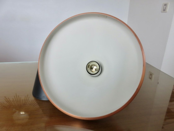 Image 1 of Scandinavian copper and wood pendant light from the 80s