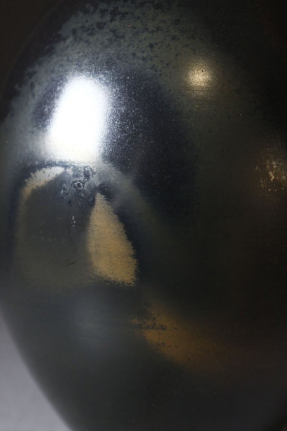 Image 1 of Yves Gaget in Biol – Soliflore-Vase aus geräuchertem Terra Sigillata, 1980er Jahre