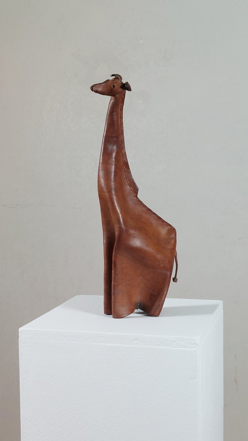 Décoration vintage en cuir de girafe du milieu du siècle Deru Origami