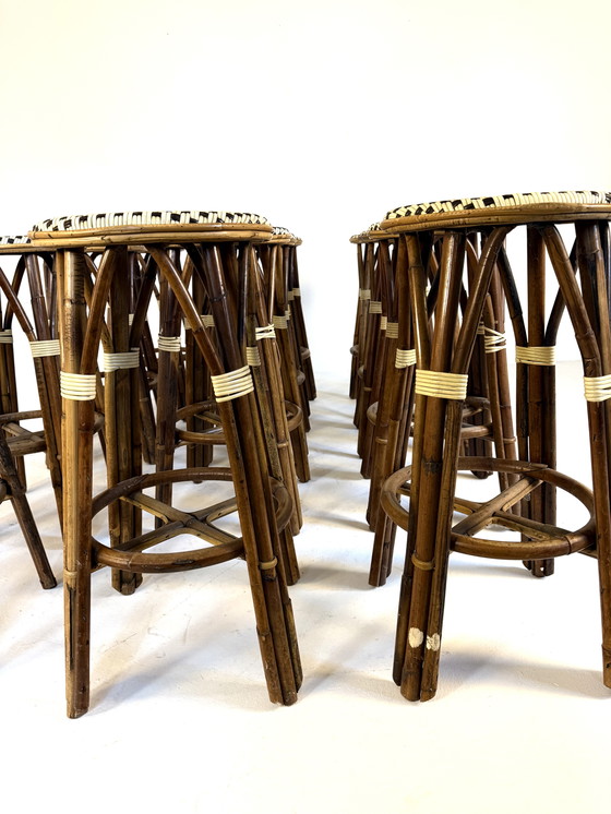 Image 1 of 12 tabourets de bistrot français vintage des années 80