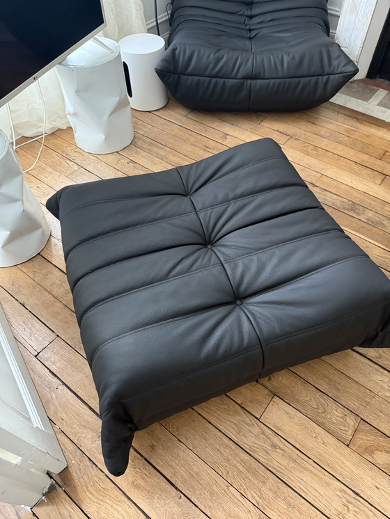 Image 1 of Divano Togo di Michel Ducaroy, linea Roset, pelle nera