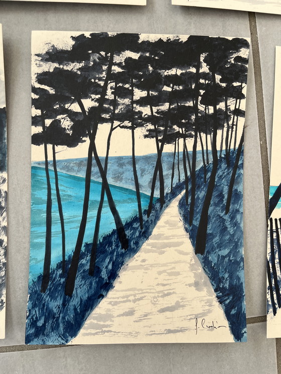 Image 1 of Serie di 9 schizzi su carta 21x15cm.