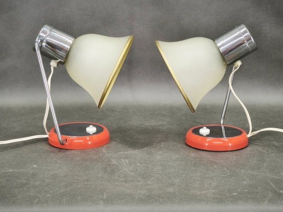Coppia di Lampade da tavolo cecoslovacche Drupol, anni '60 – Vetro, Metallo (photo 9 of 11)