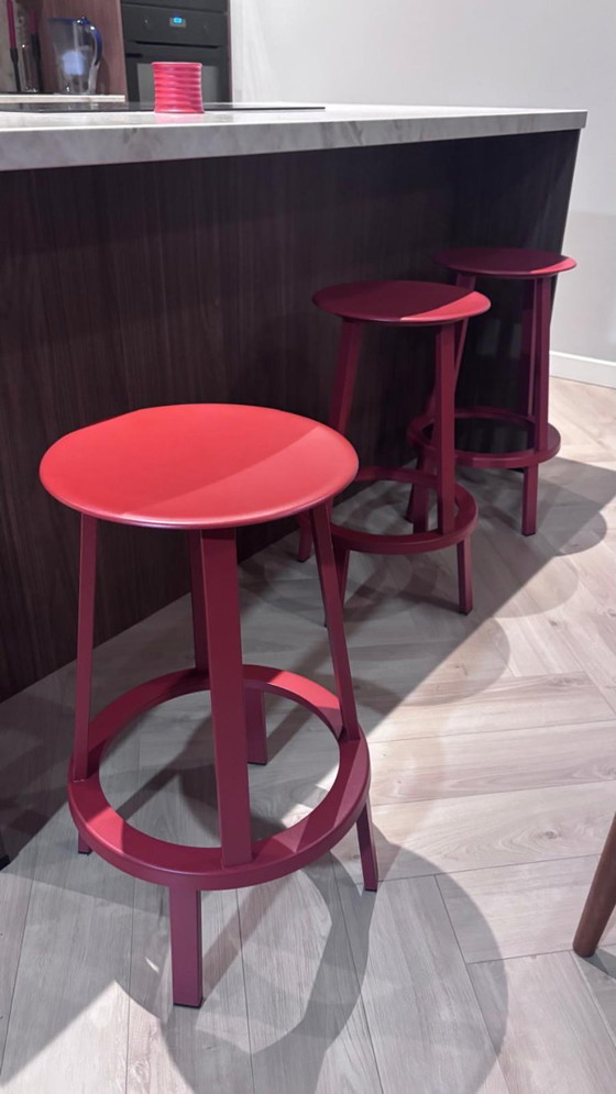 HAY Revolver tabouret de bar bas H65 rouge, Tabourets de bar, Métal, Modern (photo 4 sur 5)