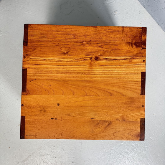 Image 1 of Vintage hardhouten side table - verrijdbaar