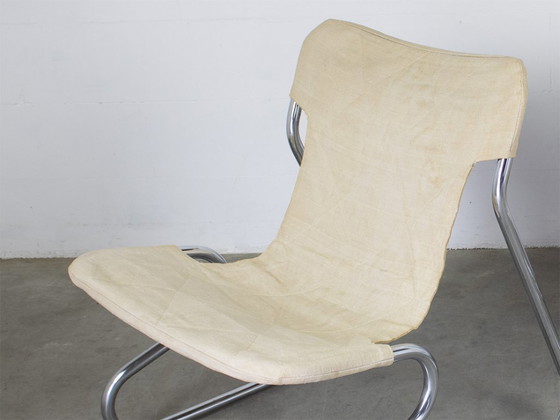 Image 1 of Fauteuils vintage années 70 à structure tubulaire en acier, lot de 2