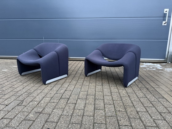 Image 1 of 2x Artifort Groovy F598 Blu Scuro, Ottime Condizioni!