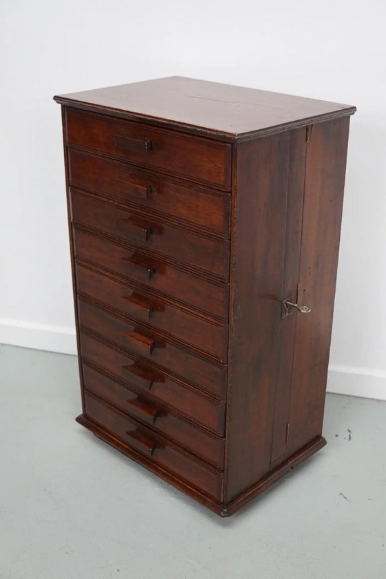 Image 1 of French Art Deco Mahogany Apothecary/Filing Cabinet, Circa 1920
