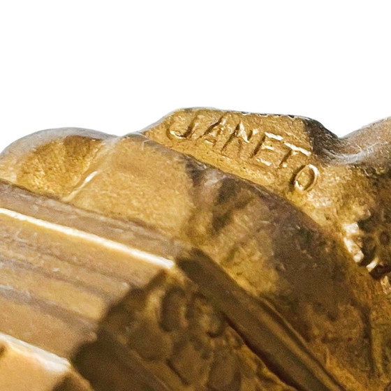 Image 1 of Antique brass Lourdes souvenir lamp Maria music box religious 1910's