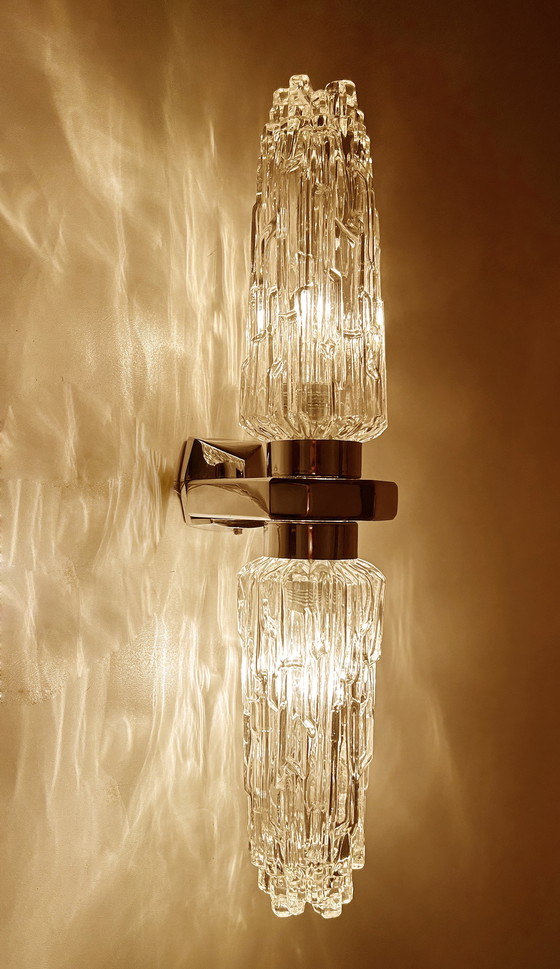 Image 1 of 2X Very Large Space Age Glass Wall Lights