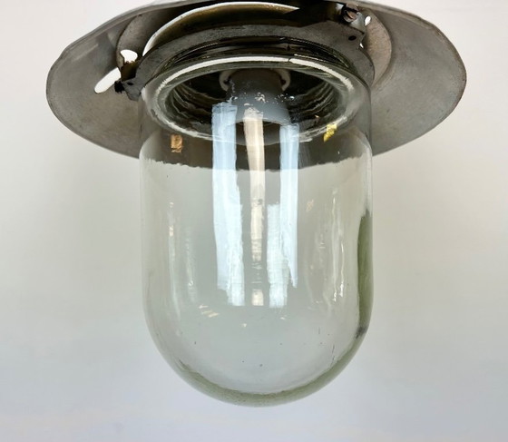 Image 1 of Industrial Aluminium Light with Clear Glass Cover from Elektrosvit, 1970s